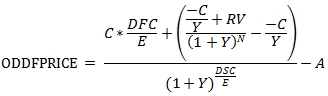 XLeratorDB formula for the ODDFPRICE SQL Server function