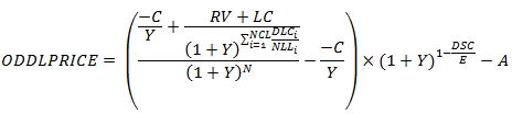 XLeratorDB formula for the ODDLPRICE SQL Server function