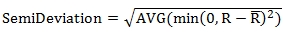 Semi Deviation formula