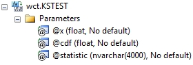 syntax for sql server analytic function KSTEST